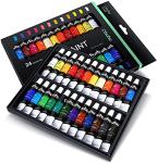 Ohuhu Oil Paint Set, 24 Oil-Based Colors, 12ml/0.42oz x 24 Tubes Non-Toxic Oil Painting Set Supplies for Canvas Painting Artist Kids Beginners Adults Classroom DIY Art Supplies Gift