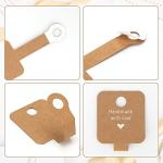 joycraft 100Pcs Self Adhesive Bracelet Display Cards,Kraft Handmade with Love Blank Cards, Jewelry Packaging for Selling, Hanging Display Cards for Jewelry, Bracelet, and Necklace(4“x1.5"）