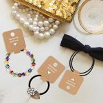 joycraft 100Pcs Self Adhesive Bracelet Display Cards,Kraft Handmade with Love Blank Cards, Jewelry Packaging for Selling, Hanging Display Cards for Jewelry, Bracelet, and Necklace(4“x1.5"）