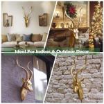 Philodwell Deer Head Wall Decor Sculptures: Handmade Resin Animal Wall Art Pendant Ornaments for Home/Garden/Porch - Unique Housewarming Gifts for Deer Lovers/Women/Men