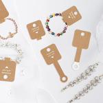 joycraft 100Pcs Self Adhesive Bracelet Display Cards,Kraft Handmade with Love Blank Cards, Jewelry Packaging for Selling, Hanging Display Cards for Jewelry, Bracelet, and Necklace(4“x1.5"）