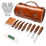 IMYMEE Deluxe Wood Carving Tools-Wood Carving Kit-Wood Carving Knife Set-Wood Whittling Kit for Beginners-Whittling Knife-Wood Carving Tool Set with Genuine Leather Storage Bag