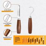 IMYMEE Deluxe Wood Carving Tools-Wood Carving Kit-Wood Carving Knife Set-Wood Whittling Kit for Beginners-Whittling Knife-Wood Carving Tool Set with Genuine Leather Storage Bag