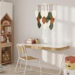 KHOYIME Macrame Wall Hanging Boho Woven Tapestry, Chic Home Decor Modern Bohemian Handmade Leaf Feather Wall Art Decorations for Apartment Dorm Living Room Bedroom Nursery Backdrop 23.6" W X 29.5" L