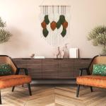 KHOYIME Macrame Wall Hanging Boho Woven Tapestry, Chic Home Decor Modern Bohemian Handmade Leaf Feather Wall Art Decorations for Apartment Dorm Living Room Bedroom Nursery Backdrop 23.6" W X 29.5" L