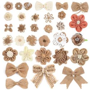 32 PCS Burlap and Lace Flowers Set for Wedding Decor