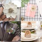 32 PCS Burlap and Lace Flowers Set for Wedding Decor