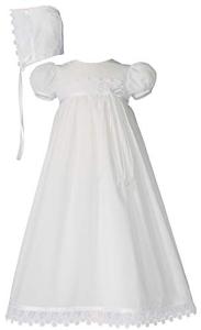 Little Things Mean A Lot 100% Cotton Handmade Girls Christening Special Occasion Dress with Italian Lace - 18M