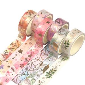 Floral Gold Washi Tape Set - Romantic Flowers