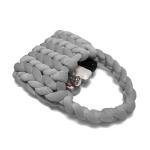 WKLOUYHE Woven Bags for Women Woven Handbag Handmade Totes Shoulder Bag Trendy Purse Gift for Women Grey