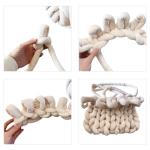 WKLOUYHE Woven Bags for Women Woven Handbag Handmade Totes Shoulder Bag Trendy Purse Gift for Women Grey