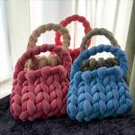 WKLOUYHE Woven Bags for Women Woven Handbag Handmade Totes Shoulder Bag Trendy Purse Gift for Women Grey