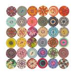 Mixed Flower Wood Buttons for Sewing and Crafting