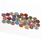 Mixed Flower Wood Buttons for Sewing and Crafting