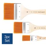Royal & Langnickel - 3 Pack Golden Taklon Paint Brushes, Assorted Sizes