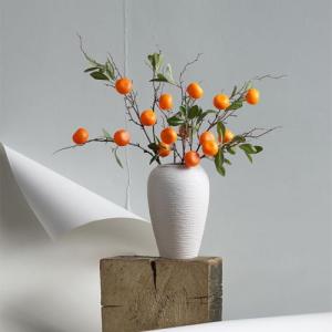 Rustic Vase Terracotta Vase, 11.8 Inch Rustic Farmhouse Ceramic Distressed Handmade Ceramic Table Vase, Decorative Vases for Living Room Bedroom Shelf Decor, Simple Ceramic Vases