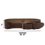 Hide & Drink, Double Prong Weightlifting Belt (3 in. Wide) for Men and Women, Size (31 in. to 38 in.), Functional Fitness, Full Grain Leather, Handmade, Bourbon Brown