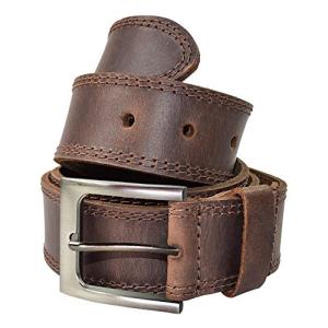 Hide & Drink, Men's Two Row Stitch Leather Belt Handmade :: Bourbon Brown (Size 32)