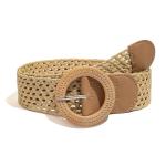 SeptCity Woven Belts for Women, Boho Women's Belts for Dresses and Jeans, Rattan Belts Gift for Birthday Christmas Mother's Day (Khaki with O Ring)