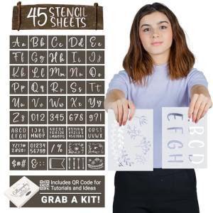 Large Lettering Stencil Set for Effortless Calligraphy
