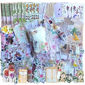 400PCS Vintage Journaling Supplies Pack: Scrapbook Paper Kit