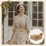 SeptCity Woven Belts for Women, Boho Women's Belts for Dresses and Jeans, Rattan Belts Gift for Birthday Christmas Mother's Day (Khaki with O Ring)