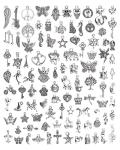 100 PCS Mixed Tibetan Silver Metal Charms for DIY Scrapbooking
