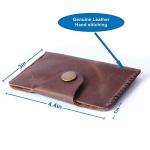 Card Case Wallet Handmade Thin Front Pocket Genuine Leather Card Holder for men women