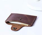 Card Case Wallet Handmade Thin Front Pocket Genuine Leather Card Holder for men women