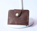 Card Case Wallet Handmade Thin Front Pocket Genuine Leather Card Holder for men women