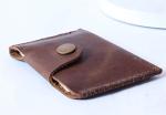 Card Case Wallet Handmade Thin Front Pocket Genuine Leather Card Holder for men women