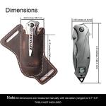 Topstache Handmade Leather Pocket Knife Sheath for Belt,EDC Belt Folding Man,Cross Draw Left Side Carry Open Top 5 inch Knife,DarkBrown