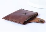 Card Case Wallet Handmade Thin Front Pocket Genuine Leather Card Holder for men women