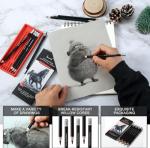 Brusarth Professional Willow Charcoal Pencils Drawing Set - 8 Pieces Soft Medium and Hard Willow Charcoal Pencils for Drawing, Sketching, Shading, Artist Pencils for Beginners & Artists