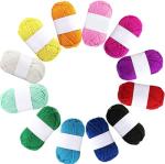 12x 10g Acrylic Yarn Knitting Wool Crochet Yarn, Ideal for Beginners, Kids Crafts, Small Projects