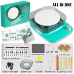 ToyUnited Mini Pottery Wheel for Beginners: Complete Pottery Kit for Beginners with Air Dry Clay - Sculpting Clay Tools & Arts Supplies Arts - Crafts for Girls Ages 4-8 Crafts Kits for Kids Ages 8-12