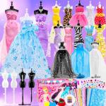 MGparty 800+ Pcs Fashion Designer Kit for Girls with 4 Mannequins and Sewing Kit - DIY Arts and Crafts for Ages 8-12