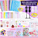 MGparty 800+ Pcs Fashion Designer Kit for Girls with 4 Mannequins and Sewing Kit - DIY Arts and Crafts for Ages 8-12