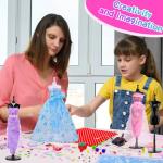 MGparty 800+ Pcs Fashion Designer Kit for Girls with 4 Mannequins and Sewing Kit - DIY Arts and Crafts for Ages 8-12