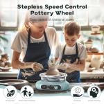Alldeer Mini Pottery Wheel Kit - 4.7" Turntable Electric Pottery Wheel Mini Clay Making Pottery Machine with 8 Pottery Shaping Tools, Craft Kits for Kids, Teenagers and Adult