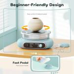 Alldeer Mini Pottery Wheel Kit - 4.7" Turntable Electric Pottery Wheel Mini Clay Making Pottery Machine with 8 Pottery Shaping Tools, Craft Kits for Kids, Teenagers and Adult