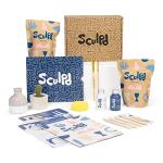 Sculpd Pottery Starter Kit - Air Dry Clay With Gloss Varnish, Tools, Paints and Brushes for Beginners. Step-by-Step Guide Included.