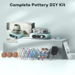 Alldeer Mini Pottery Wheel Kit - 4.7" Turntable Electric Pottery Wheel Mini Clay Making Pottery Machine with 8 Pottery Shaping Tools, Craft Kits for Kids, Teenagers and Adult