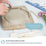 Sculpd Pottery Starter Kit - Air Dry Clay With Gloss Varnish, Tools, Paints and Brushes for Beginners. Step-by-Step Guide Included.