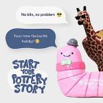 Sculpd Pottery Starter Kit - Air Dry Clay With Gloss Varnish, Tools, Paints and Brushes for Beginners. Step-by-Step Guide Included.