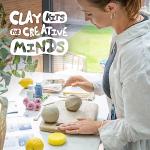 Sculpd Pottery Starter Kit - Air Dry Clay With Gloss Varnish, Tools, Paints and Brushes for Beginners. Step-by-Step Guide Included.