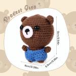 Mini Positive Crochet Bear,3.5 Inch Crochet Stuffed Animal Knitted Bear Funny Pocket Potato Wool Bear Emotional Crochet Doll Toy Handmade Bear Support Gift for Birthday Party Decoration Encouragement