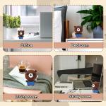 Mini Positive Crochet Bear,3.5 Inch Crochet Stuffed Animal Knitted Bear Funny Pocket Potato Wool Bear Emotional Crochet Doll Toy Handmade Bear Support Gift for Birthday Party Decoration Encouragement