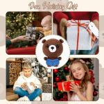 Mini Positive Crochet Bear,3.5 Inch Crochet Stuffed Animal Knitted Bear Funny Pocket Potato Wool Bear Emotional Crochet Doll Toy Handmade Bear Support Gift for Birthday Party Decoration Encouragement