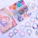 AIPRIDY 3200 Pcs Unicorn Jewelry Activity Kit,Clay Beads Bracelet Making Kit,Flat College Style Beading for Friendship Jewelry Making,Crystal Time Gem Ring Gifts,DIY Crafts for Teen Girls (Pink)